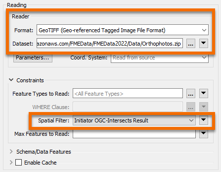 Configuring the FeatureReader